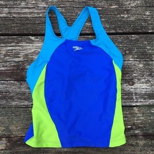 Speedo Girls Swim Racerback Tankini Top Size 14